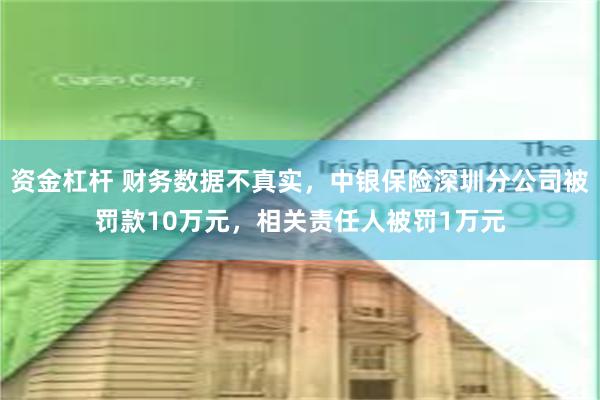 资金杠杆 财务数据不真实，中银保险深圳分公司被罚款10万元，相关责任人被罚1万元