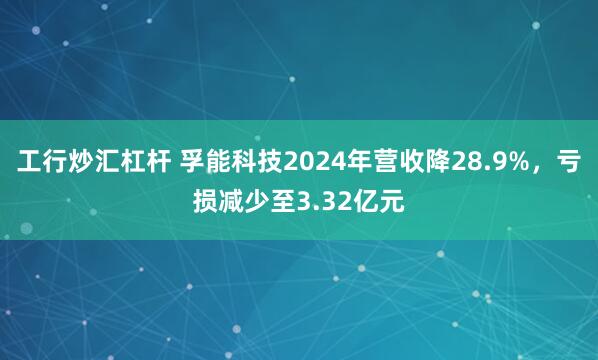 工行炒汇杠杆 孚能科技2024年营收降28.9%，亏损减少至3.32亿元
