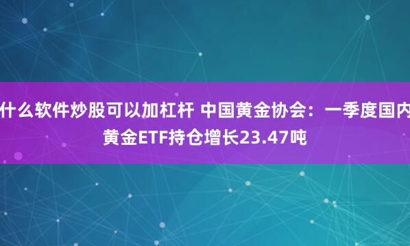 什么软件炒股可以加杠杆 中国黄金协会：一季度国内黄金ETF持仓增长23.47吨