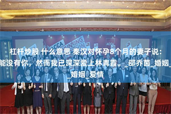 杠杆炒股 什么意思 秦汉对怀孕8个月的妻子说：我不能没有你，然而我已深深爱上林青霞。_邵乔茵_婚姻_爱情