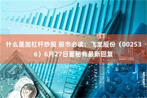 什么是加杠杆炒股 股市必读：飞龙股份（002536）6月27日董秘有最新回复